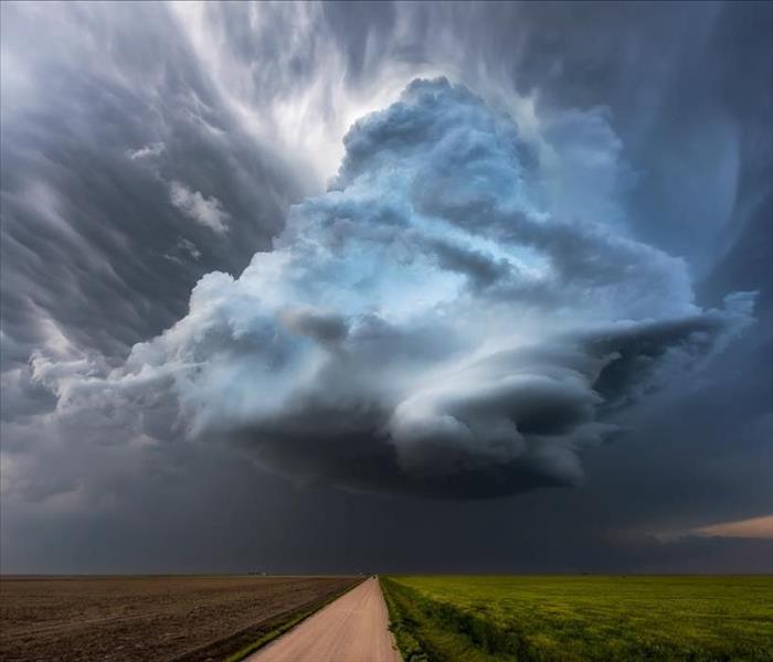 supercell over road and fields